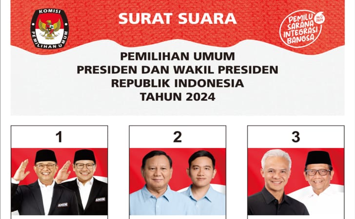 Desain surat suara Pilpres 2024