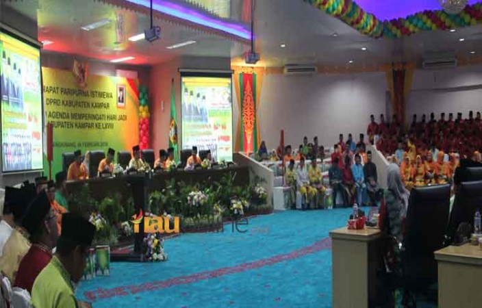 Suasana Rapat Paripurna Hari Jadi ke 68 Kabupaten Kampar. HUT ke-68 Kabupaten Kampar