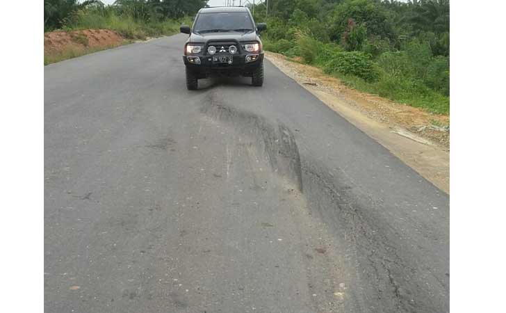 Jalan Provinsi Bergelombang di Siak 