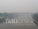 Jembatan Leighton saat diselimuti asap
