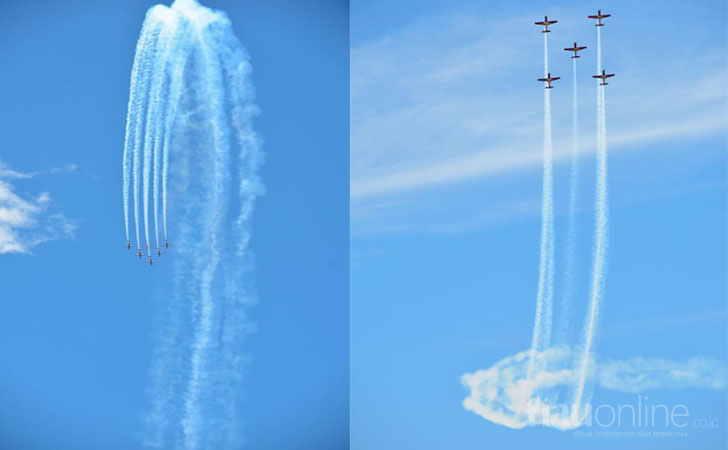 Aksi Aerobatik Jupiter Aerobatic Team (JAT) di Langkawi