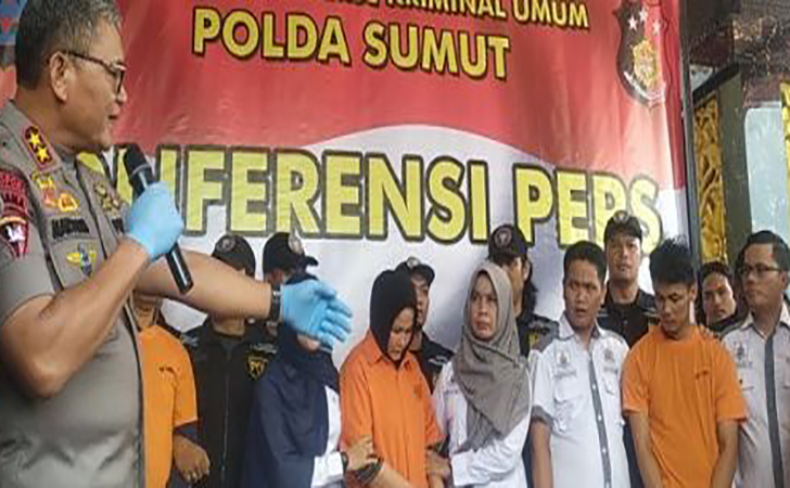 Polisi saat merilis kasus pembunuhan Hakim PN Medan Jamaluddin