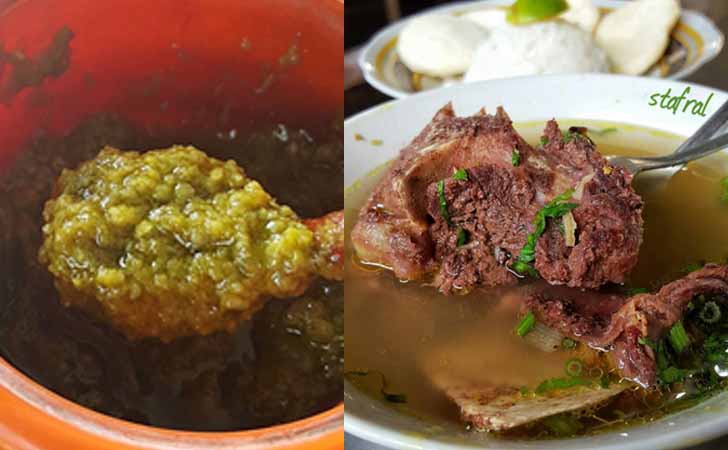 Sop Tunjang dan Sambal Cabai Hijau