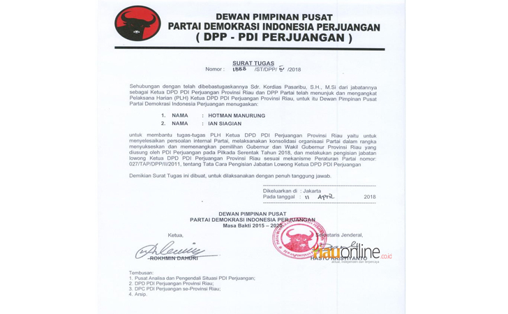 Surat DPP PDIP