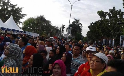 Kepadatan area jalan santai bareng AHY, Minggu 5 November 2017